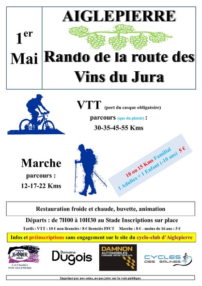 Challenge du Jura CoDep39 le 1er Mai 🚴🚴